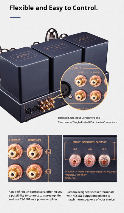 CS-150A Tungsol KT150 High Power Vaccum Tube Integrated Amplifier
