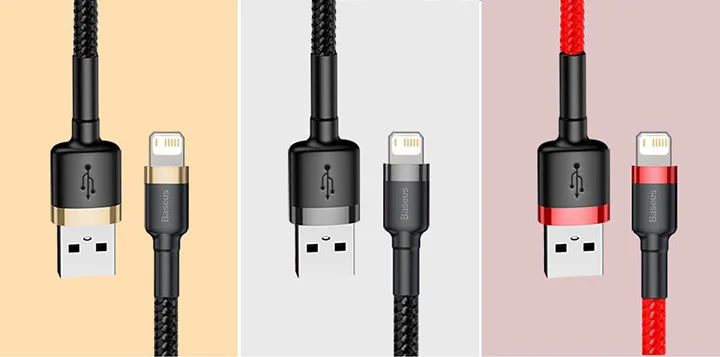 Baseus 7Pin Charge Cable for iPhone 14 13 12 11 Xs X 8 Plus Cable Fast Charging Cable for iPhone iPad Charge Cable USB Data Line