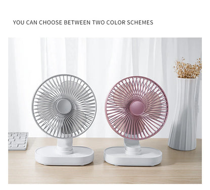 Electric USB Auto Rotation Desktop Fan 3600mAh Rechargeable Air Cooling Conditioner 4 Speed Wind Silent Portable for Home Office