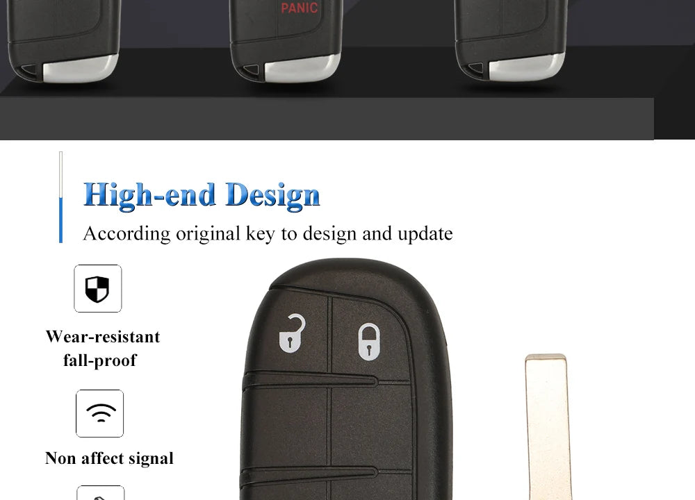 jingyuqin Aftermarket Smart Remote Key 433mhz 4A Keyless for Jeep Renegade Compass C-CUV Trailhawk SIP22 M3N-40821302 68250335AB
