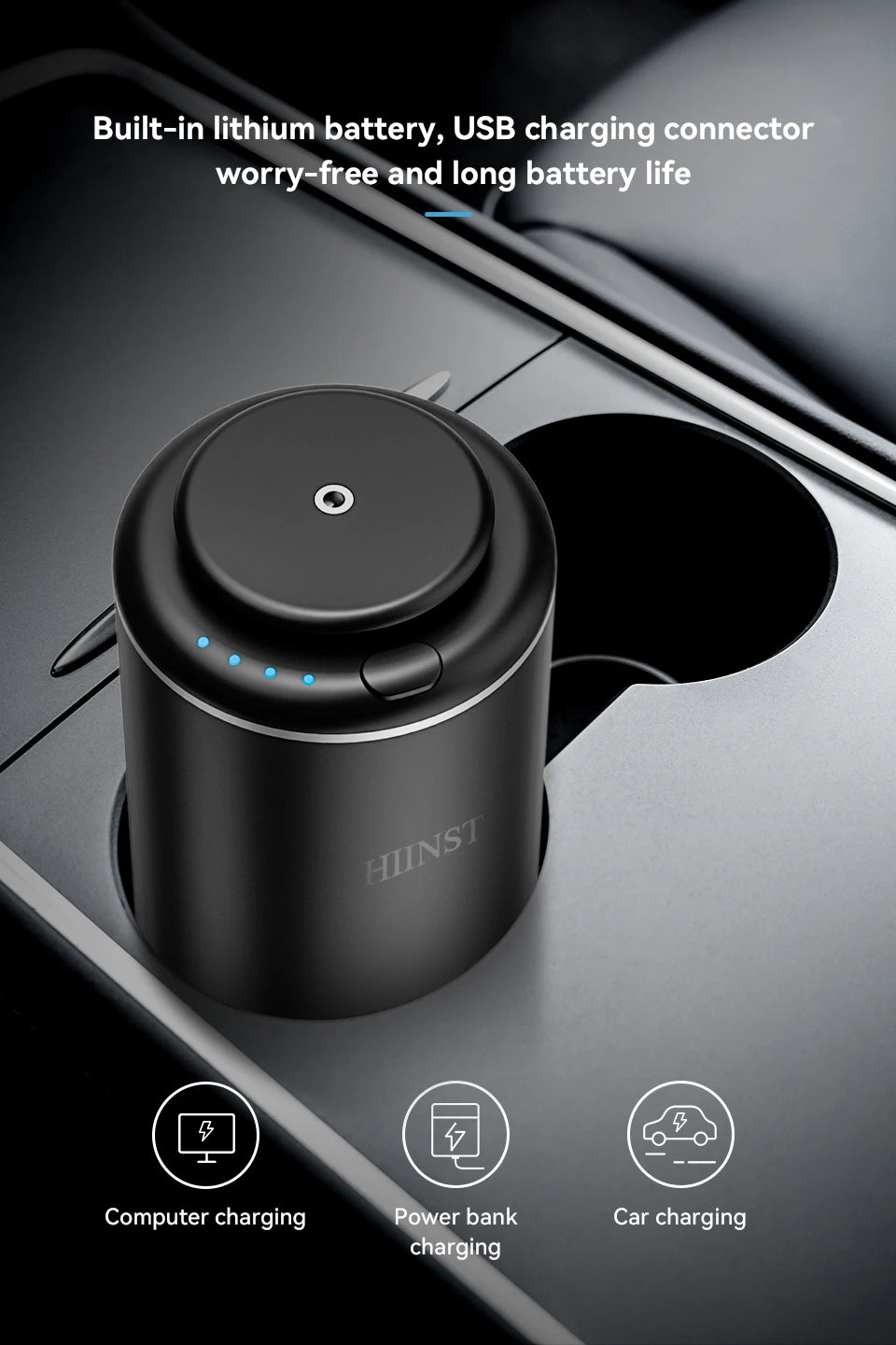 HIINST USB Rechargeable Essential Oil Aroma Diffuser & Car Air Freshener  Waterless Fragrance Nebulizer Machine with 10ml Bottle