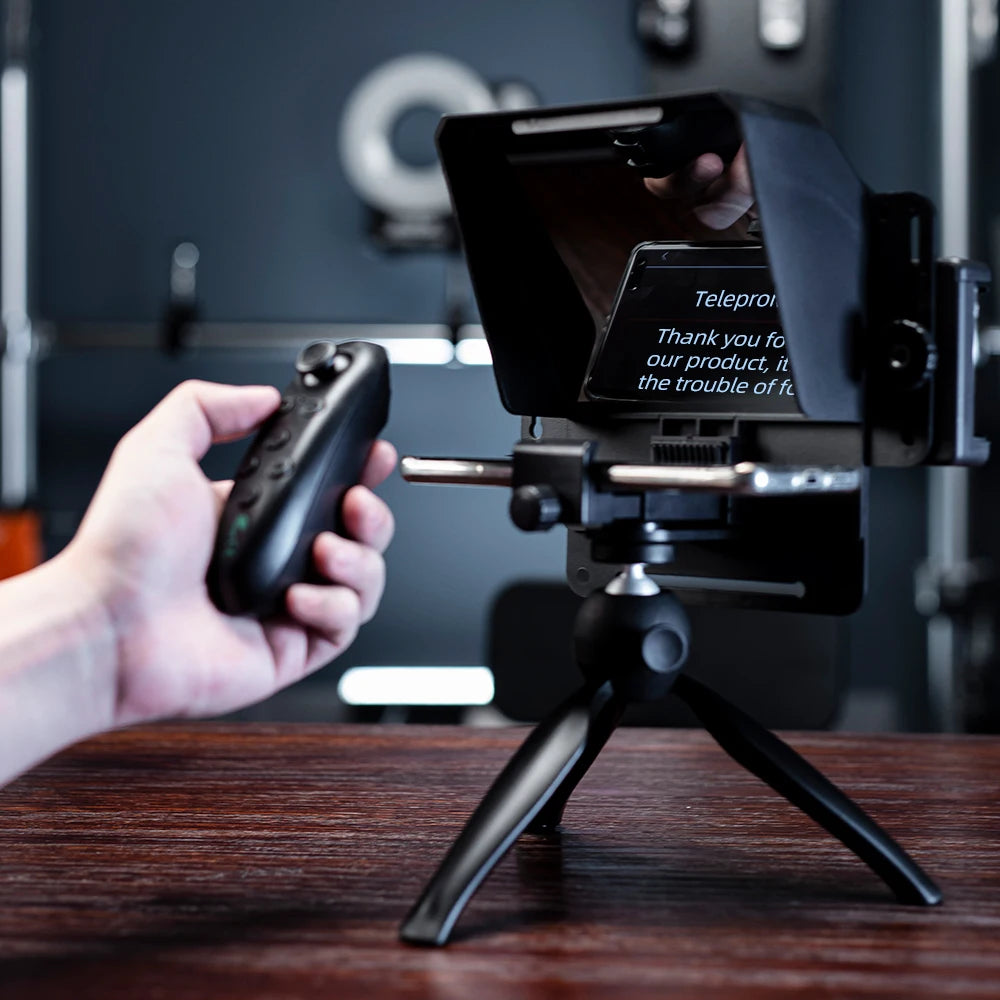 Ambitful Phone and DSLR Recording Mini Teleprompter Portable Inscriber Mobile Teleprompter Artifact Video With Remote Control
