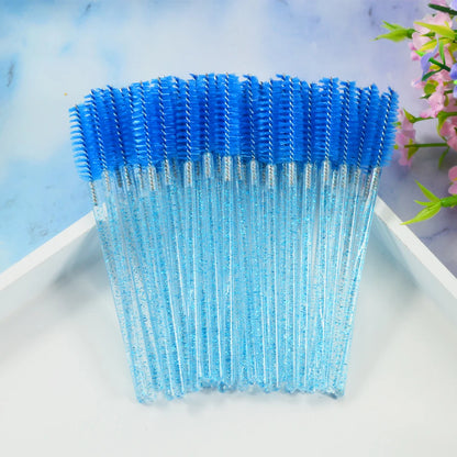 QSTY Disposable Crystal Eyelash Brush Comb 50Pcs/pack Eye Lashes Extension Mascara Wands Makeup Professional Beauty Tool