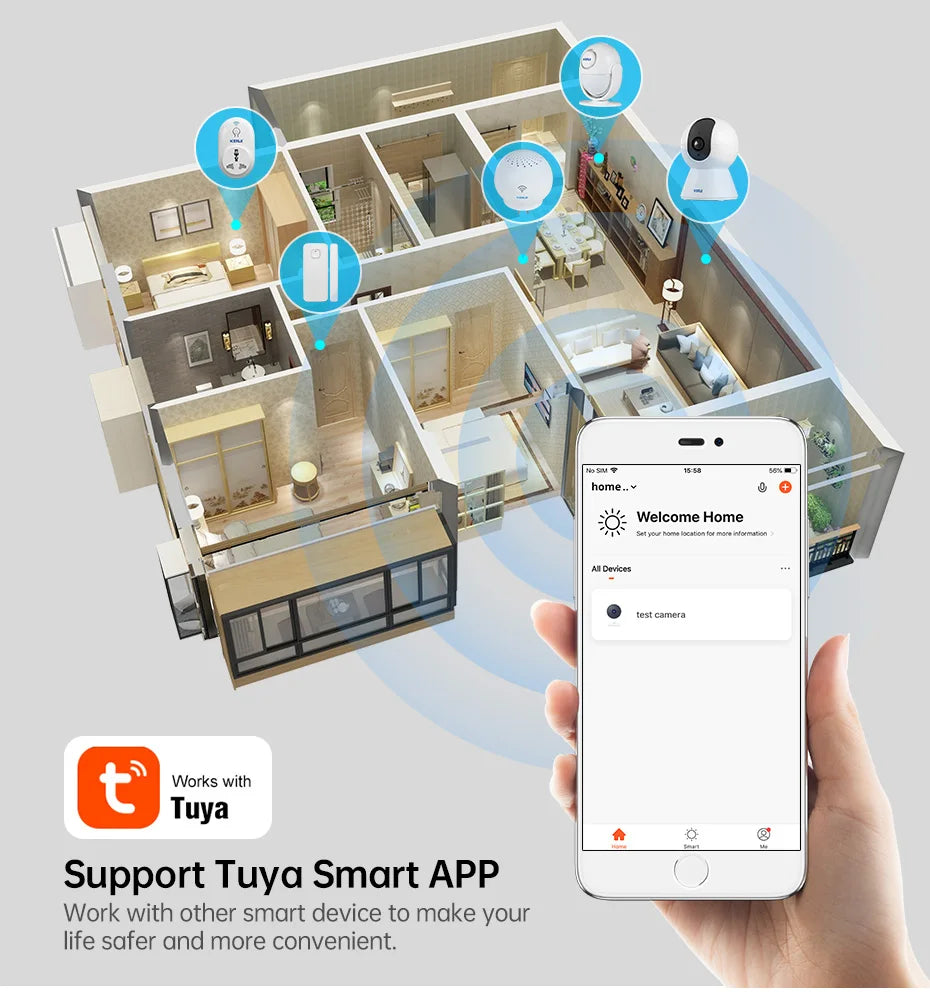 KERUI Mini Indoor Wireless 5MP WiFi IP Camera Home Security CCTV Surveillance Camera With Tuya Smart Auto Tracking Onvif