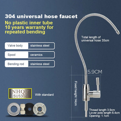 304 Stainless Steel Kitchen Water Faucet Chrome Plated 1/4 Inch Connect Reverse Osmosis Faucet For Drinking Water Purifier