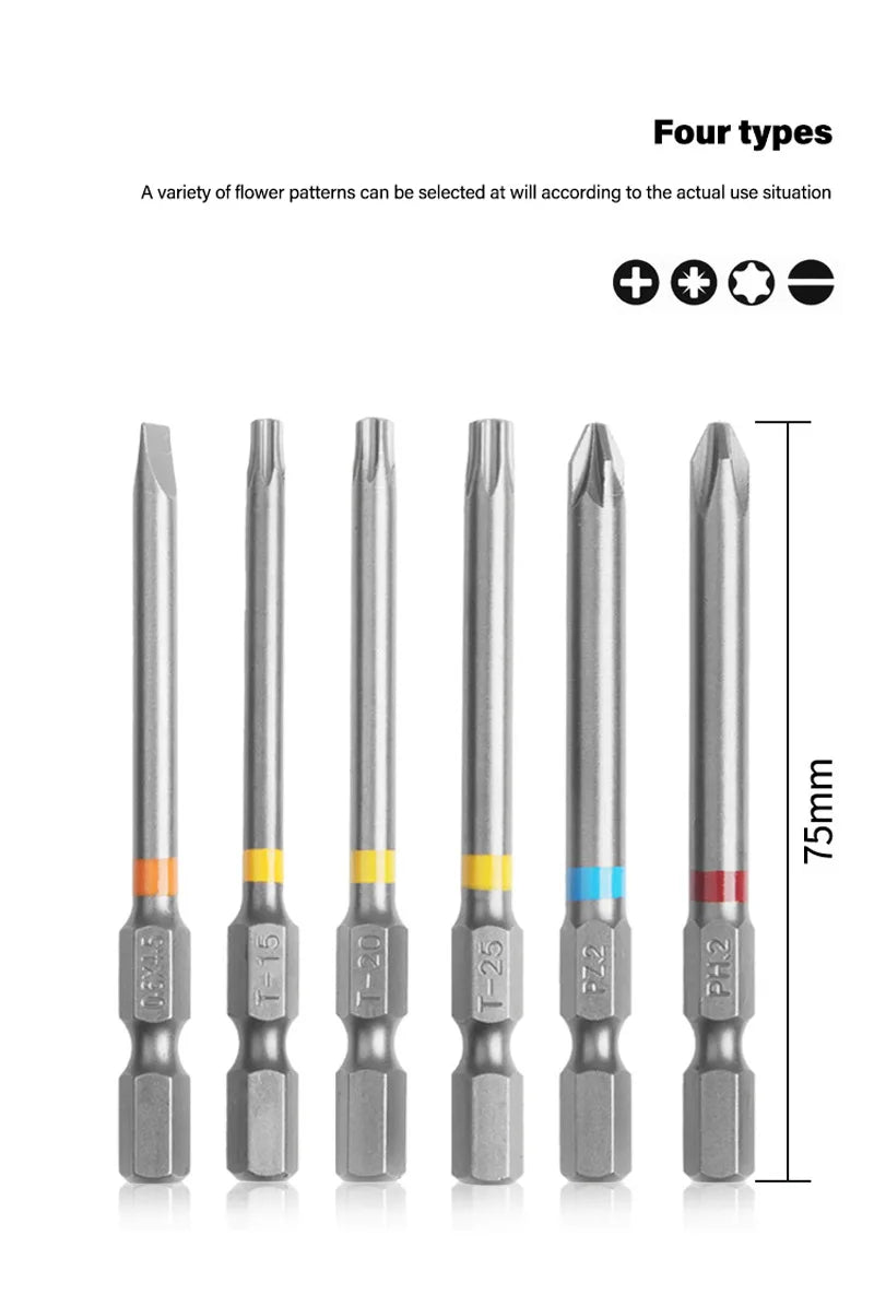 Makita B-55697 Electric Screwdriver Bits Set 43Pcs Colour Coded Cross Flower Type Hexagon Socket Bit Power Tool Attachments