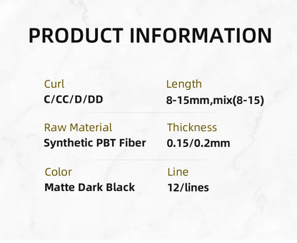 AGUUD Matte Dark Black Ellipse Flat Lashes 0.15 0.20 B C CC D DD Double Split Tip Individual Flat False Eyelashes Makeup Cilia