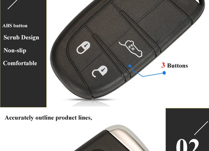 jingyuqin Aftermarket Smart Remote Key 433mhz 4A Keyless for Jeep Renegade Compass C-CUV Trailhawk SIP22 M3N-40821302 68250335AB