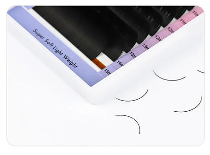 AGUUD Matte Dark Black Ellipse Flat Lashes 0.15 0.20 B C CC D DD Double Split Tip Individual Flat False Eyelashes Makeup Cilia