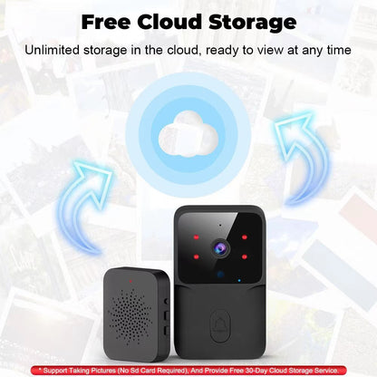 2026 Wireless Smart Video Doorbell, 2.4G WiFi Home Security Camera, 2-way Audio, Night Vision, Battery, Secure Home Monitoring