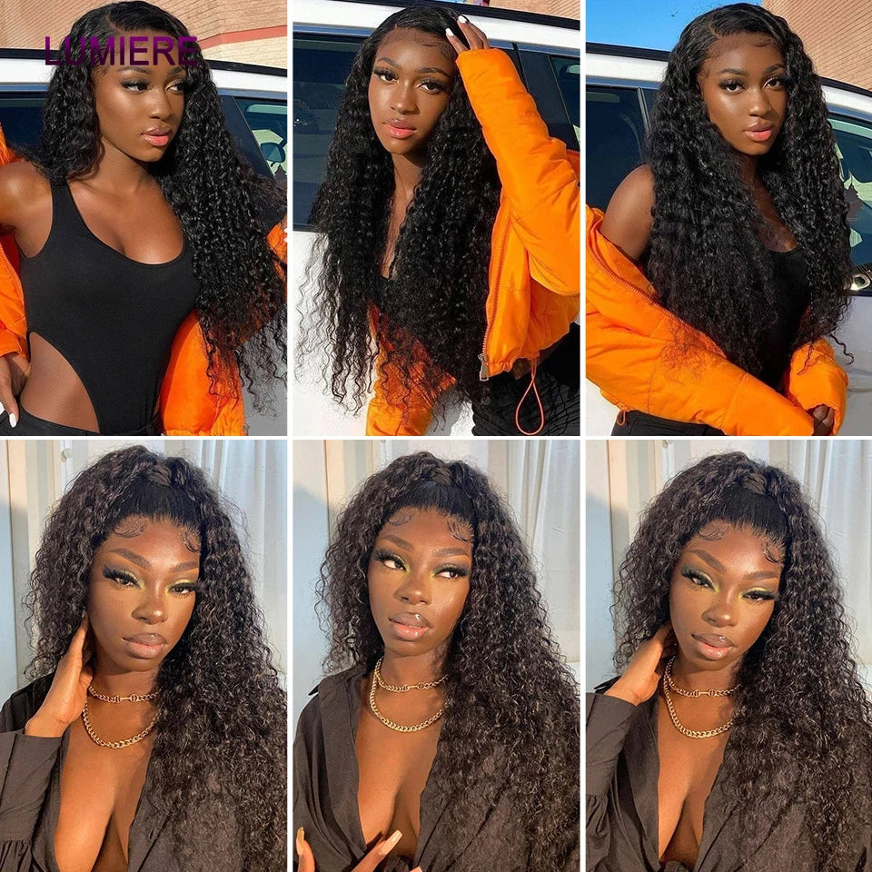 Deep Curly Wave Human Hair 3/4  Bundles Deal Malaysian Hair Weaves 100% Virgin Rew Human Hair Extensions Double Weft Wholeasle
