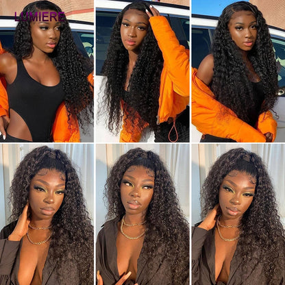Deep Curly Wave Human Hair 3/4  Bundles Deal Malaysian Hair Weaves 100% Virgin Rew Human Hair Extensions Double Weft Wholeasle