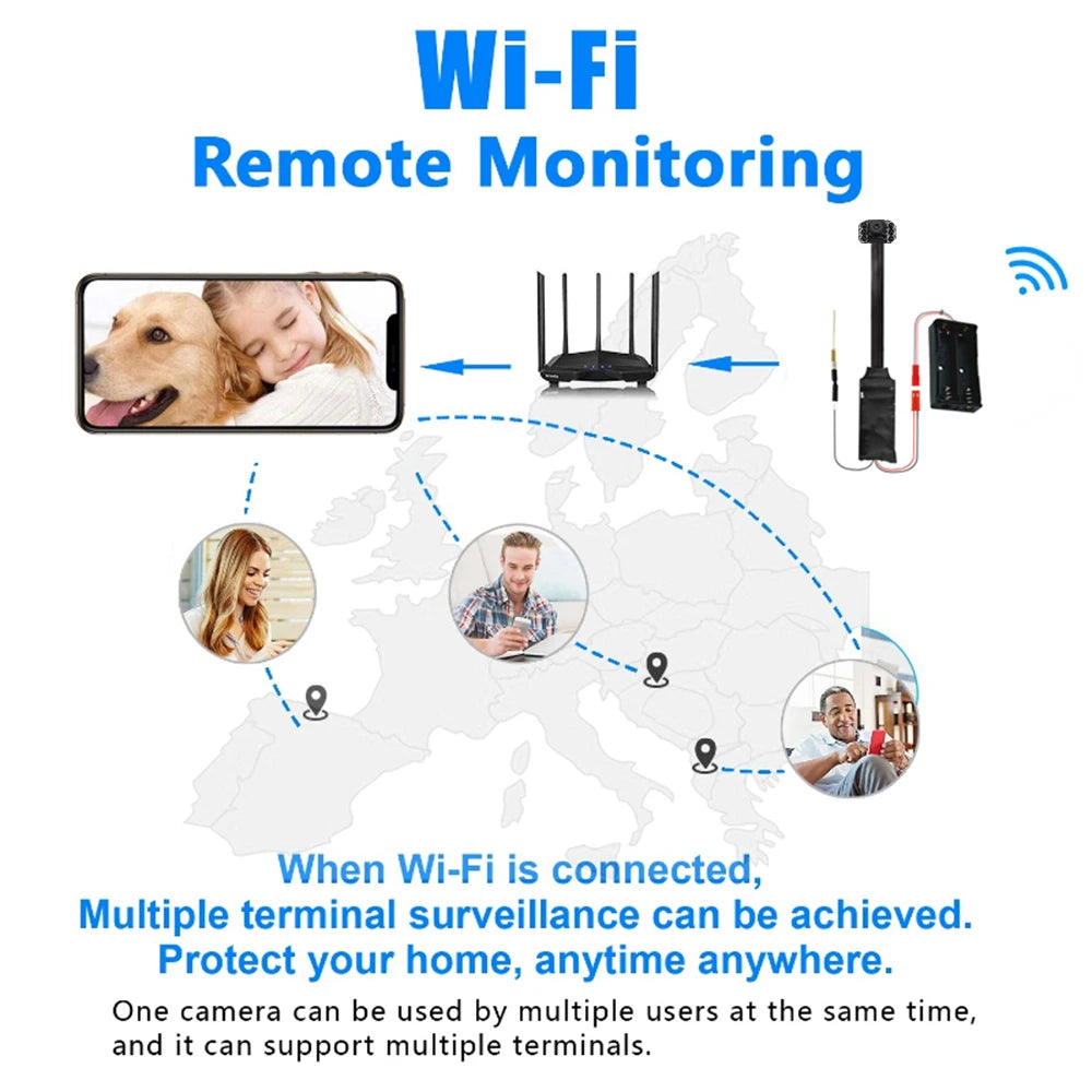 1080P Mini Wifi Camera 4K HD camera APP Remote Monitoring Home Security Camcorder DIY Portable Infrared Night Vision Min Camera