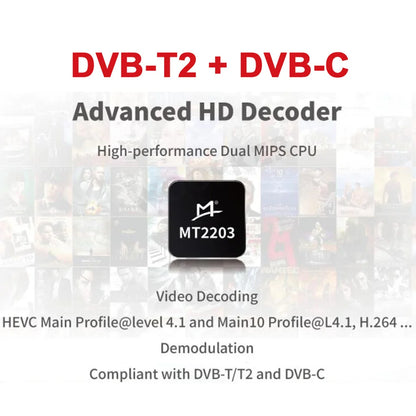 DVB T2 Digital Terrestrial Receiver TV BOX H.264 HD TV Tuner Receptor Support Youtube Europe Spain France EU US UK