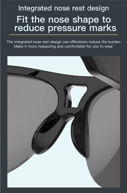 F08 Open-Ear Design Music & Calls Wireless Audio Eyewear Polarized Lenses Built-in Mic Semi-Rim Bluetooth Sunglasses