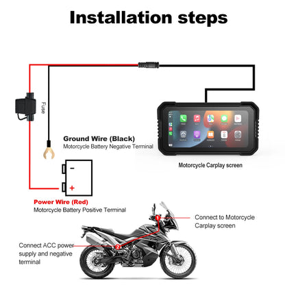 BEPOCAM 5"/6.25" Motorcycle GPS Navigation DVR Carplay Screen for Moto Dual Cameras Drive Recorder IPX7 Waterproof Moto Monitor