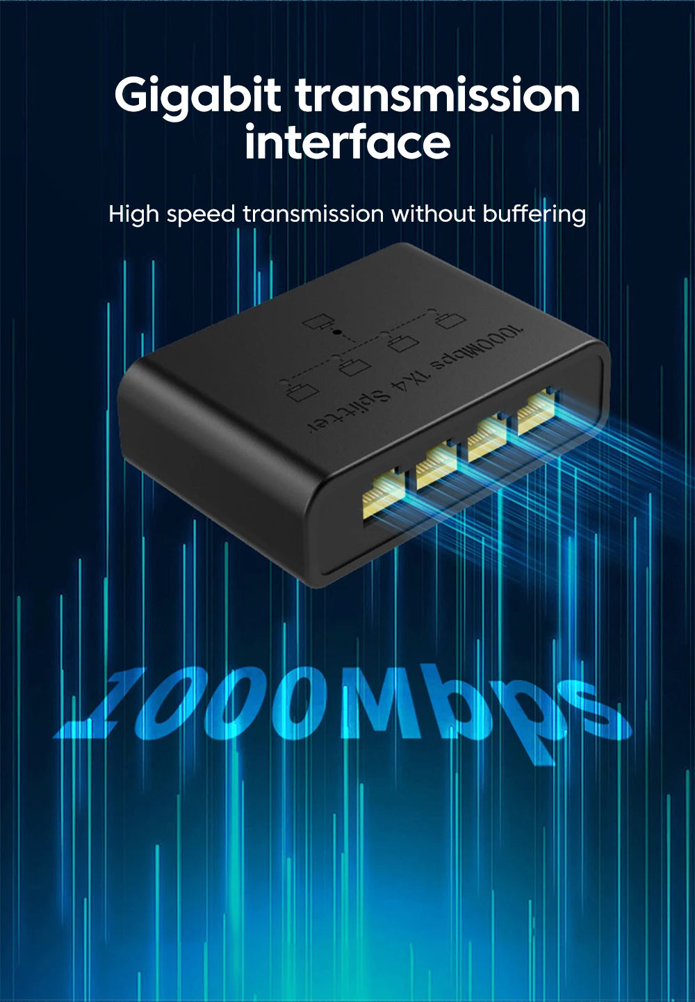 100/1000Mbps Gigabit Ethernet High Performance Smart Switch 5 Ports Network Connector For USB Cable RJ45 Splitter Adapter Office