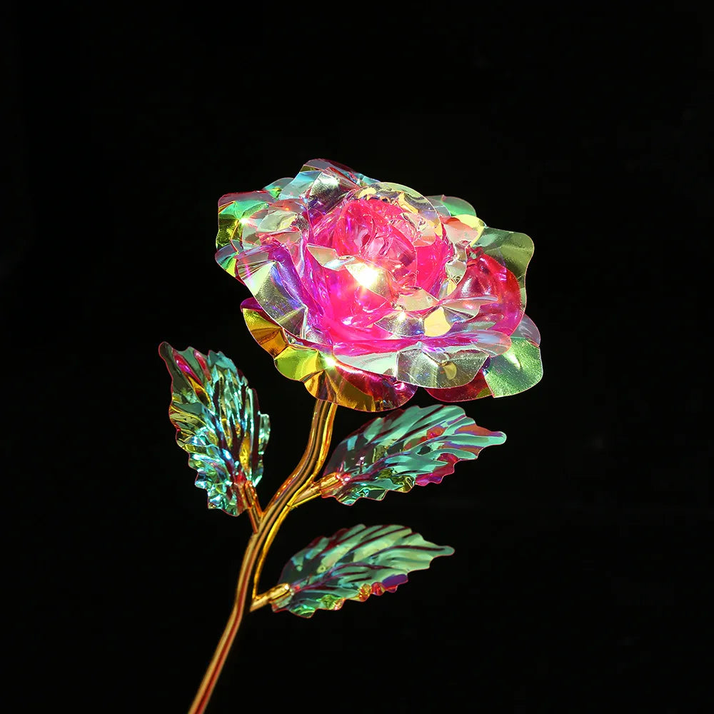 Valentine'S Day Creative Gift 24k Gold Foil Plated Single Rose Artificial Gold-Leaf Rose Gift For Valentine'S Day Mother'S Day