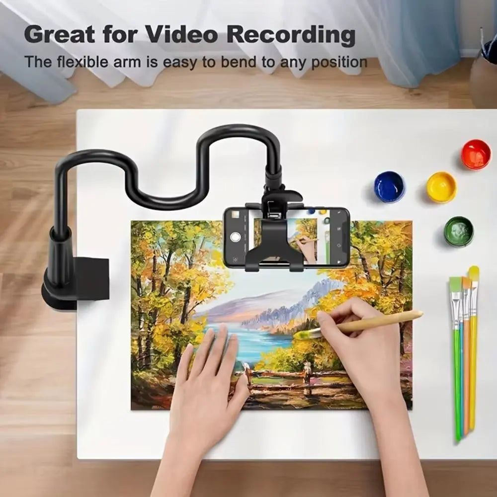 New 360 Rotating Lazy Phone Holder Universal Adjustable Desktop Phone Clip Flexible with Handle Bed Desktop Mount Bracket