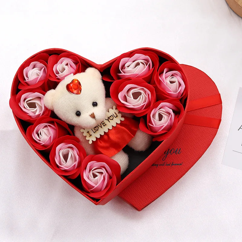 Soap Flower Heart Shaped Rose Gift Box Valentine's Day Mother's Day Gift Rose Creative Birthday Gift