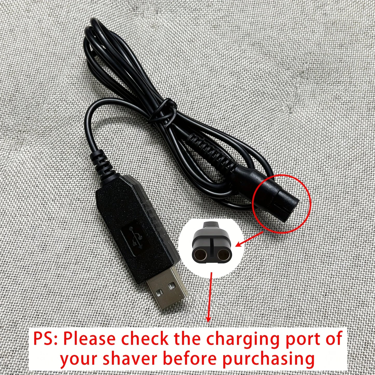 1pc Electric Shaver USB Charger For Philips Series 3000 5000 7000 9000/Oneblade QP2520 QP2620 RQ320 RQ328 RQ330 RQ331 RQ338
