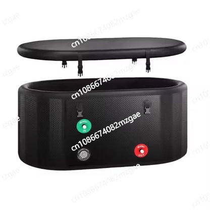 Portable Ice Bath and Fitness Tub with Inflatable Brushed Design for Athlete Training and Cooling Recovery Use