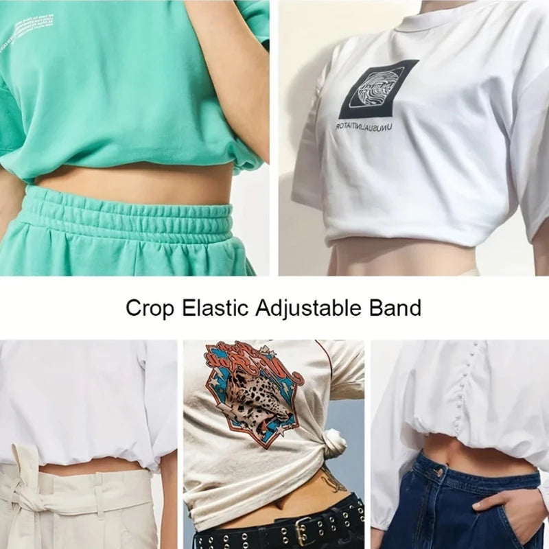 3Pcs Adjustable Elastic Crop Tuck Tool Band Women Fashion Clothing Accessory For Shirt Summer Instant Waist Slimming Non-Slip