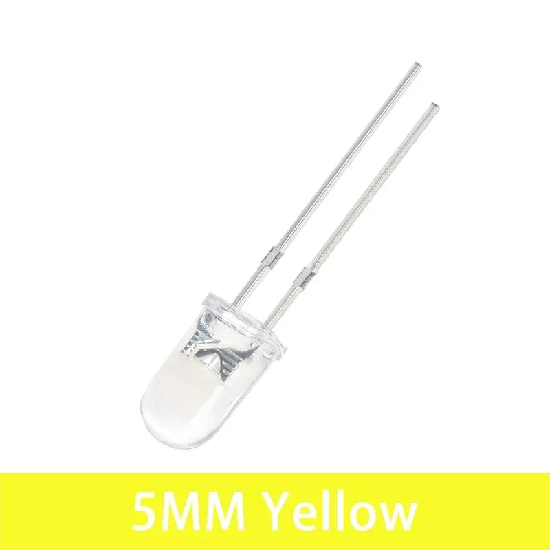 50pcs 100pcs Transparent LED Diode 5MM Super Bright White Orange Red Yellow Blue Green Light LED Bulbs Emitting Diodes Kit