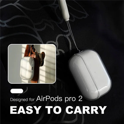 Clear Soft TPU Earphone Cover with Lanyard Strap For Airpods Pro 3 2nd Generation Air Pods 4 2024 Gen Case Accessories