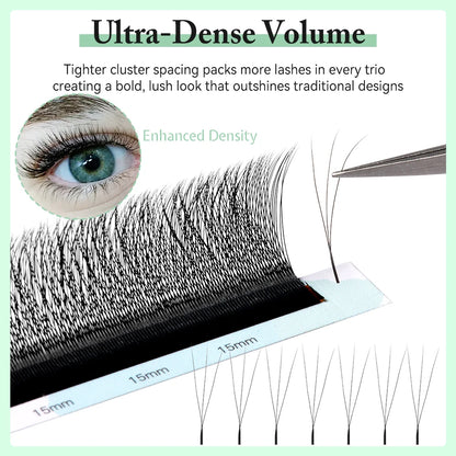 Yelix Narrow 3D W Shape Lashes Premade Fans Volume Eyelash Extensions Natural Soft Individual Lashes Hand Premium Lashes