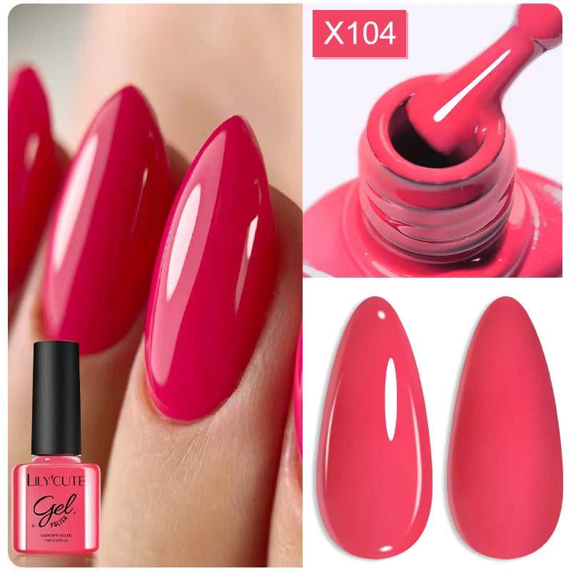 LILYCUTE 7ml Brown Red Purple Nail Gel Polish Coffee Color Series Semi Permanent UV Gel Soak off Nail Gel Varnishes For Nail Art