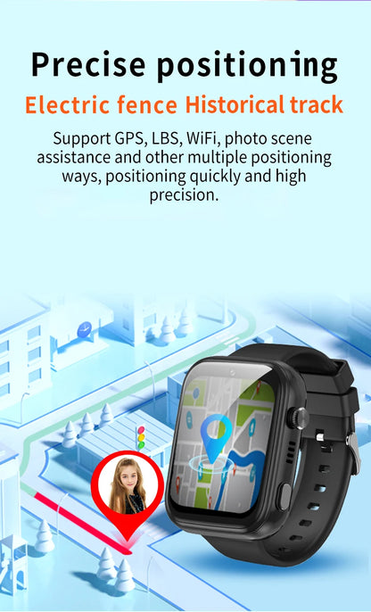 Android WhatsApp Smart 4G Video Voice SOS Call Camera Watch GPS WIFI Trace Locate SIM Card Phone Smartwatch for Student Child