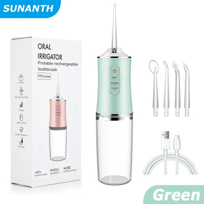 Portable Cordless dental water flossers,Professional Electric Oral Irrigator tooth cleaner 3 Modes & Water Drill,IPX7 Waterproof