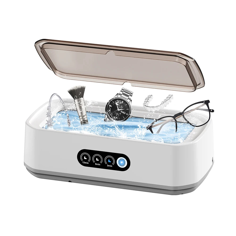TINSOL 49KHZ High-Frequency Ultrasonic Cleaner 650ml Mini Vibration Cleaning Machine Suitable for Glasses Jewelry and Dentures