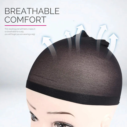 Wig Cap 4PCS Nylon Wig Caps Black Nude Wig Caps for Women Stocking Wig Caps for Halloween Cosplay for Women Men Kids Daily Use