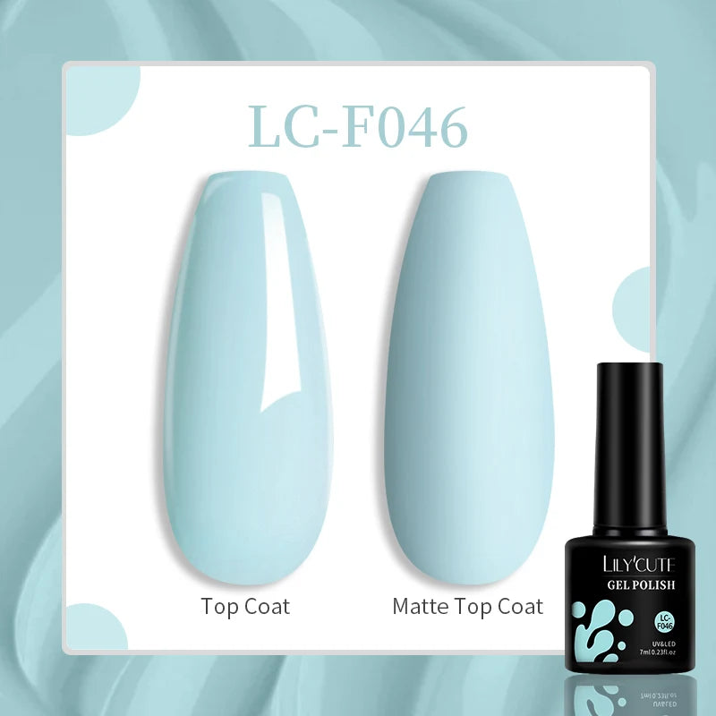LILYCUTE 7ml White Color Gel Nail Polish Semi Permanent UV Gel Polish Gorgeous Full Coverage Soak Off UV LED Nail Gel Varnishes