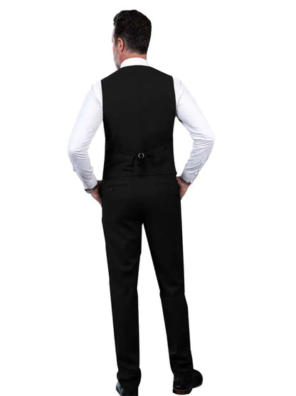 Men's Suits 3pcs Mens Business Suit Notch Lapel Blazer Formal Wedding Groom Pants Tux Vest Tuxedos (Blazer+vest+Pants)