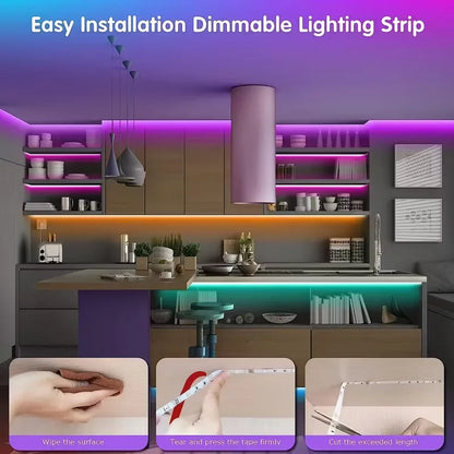 LED Strip Light, RGB for Various Scenes with Double-Sided Adhesive Tape Easy Installation - Ambient Bedroom Computer Desk Lights