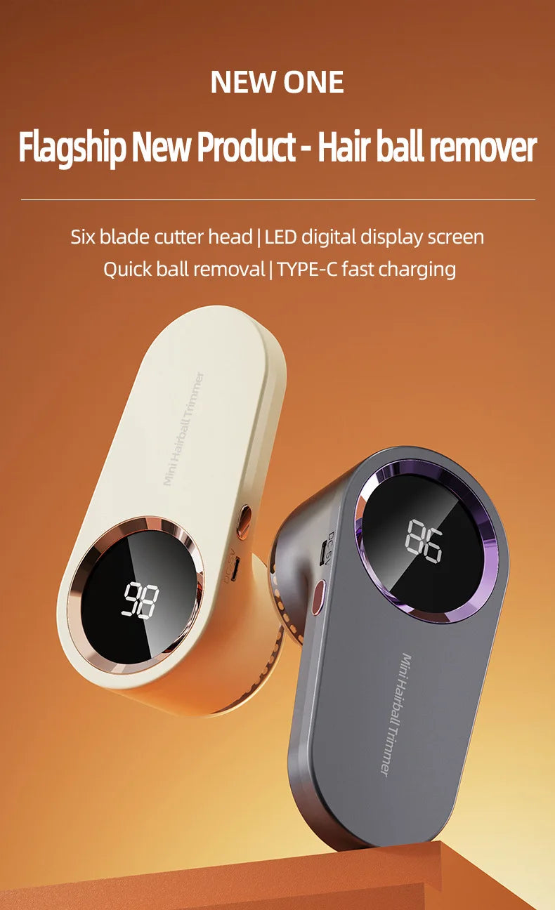 Clothing Hair Dehairing Device LED Portable Digital Electric Particle Hair Dehairing Device USB Rechargeable Felting Removal Dev