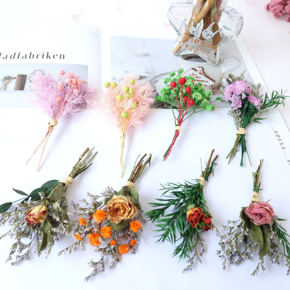 Mini Bouquet Diy Flower Decoration Dried Flower Bouquet Valentine's Day Mother's Day Home Decoration Gifts Weddings Event