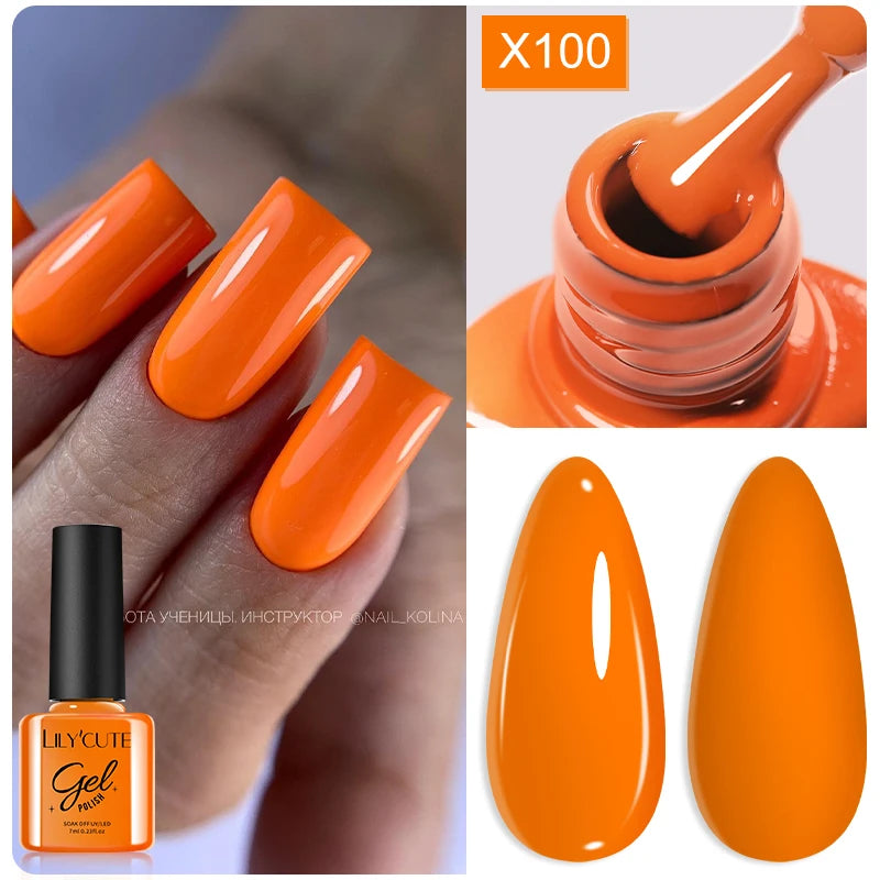 LILYCUTE 7ml Brown Red Purple Nail Gel Polish Coffee Color Series Semi Permanent UV Gel Soak off Nail Gel Varnishes For Nail Art