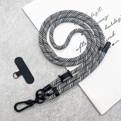 150cm Adjustable Mobile Phone Xyun Outdoor Anti-lost Crossbody Phone Lanyards Neck Rope with Patch Cellphone Hanging Cord Strap