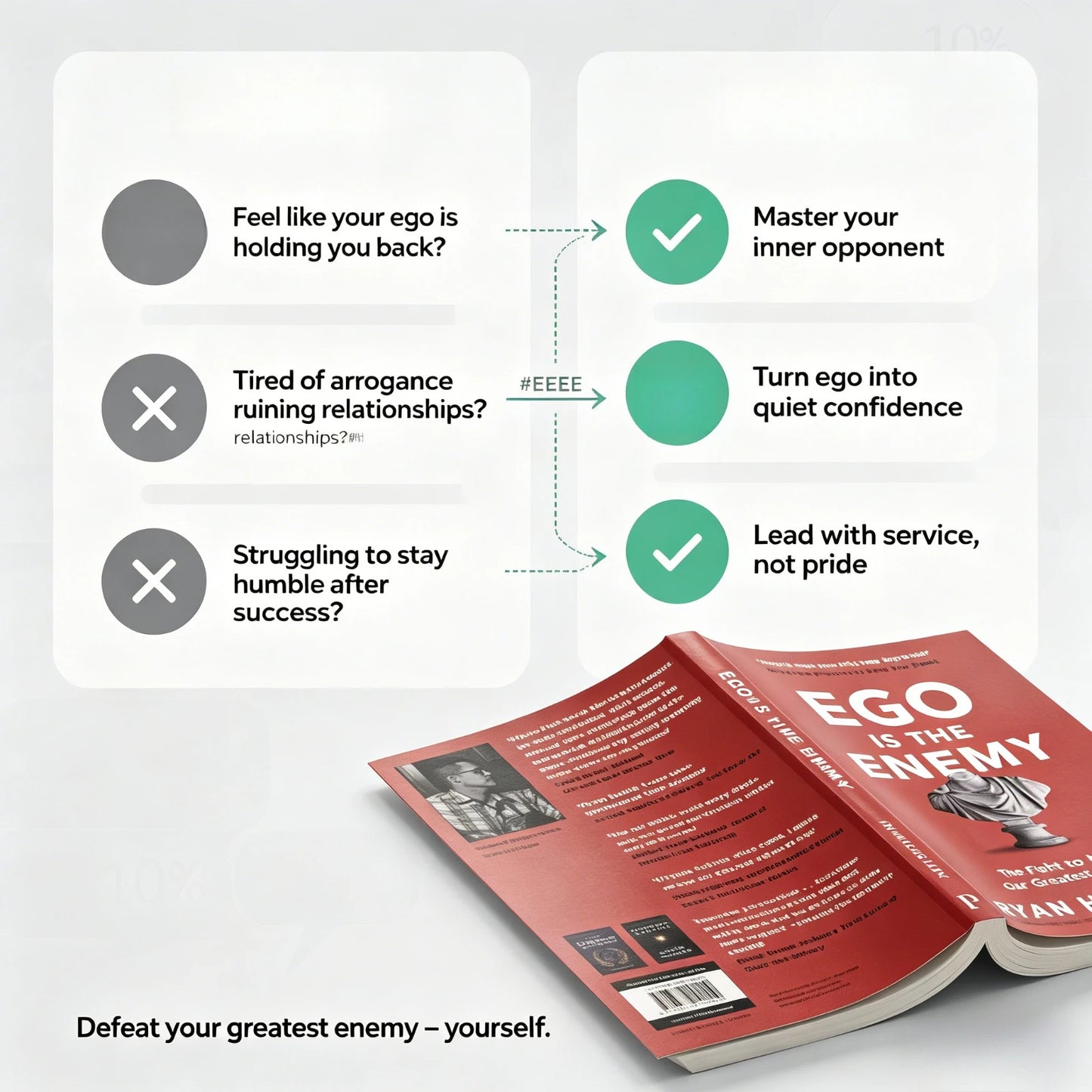Ego Is The Enemy By Ryan Holiday Self Help Book Personal Growth Stoic Philosophy Guide