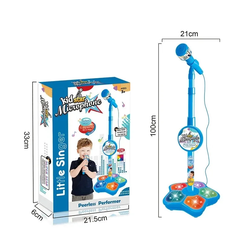 Kids Toys Karaoke Microphone with Stand Singing Song musical instruments Toys with Light Educational development games Children