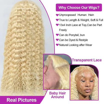 613 Loose Deep Wave Frontal Wig 13x6 HD Water Wave Lace Front Wig 30 40 Inch Honey Blonde 13x4 Lace Front Curly Human Hair Wigs