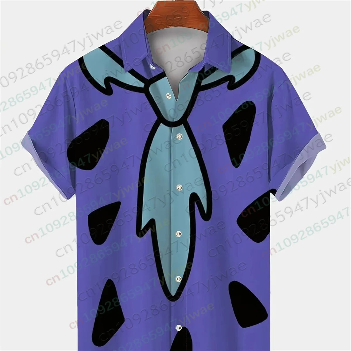 The Flintstones Tie Geometric Graphic Shirt Fashion Hawaiian Shirts Button Shirt Summer Streetwear Fashion Men Clothes T-shirt