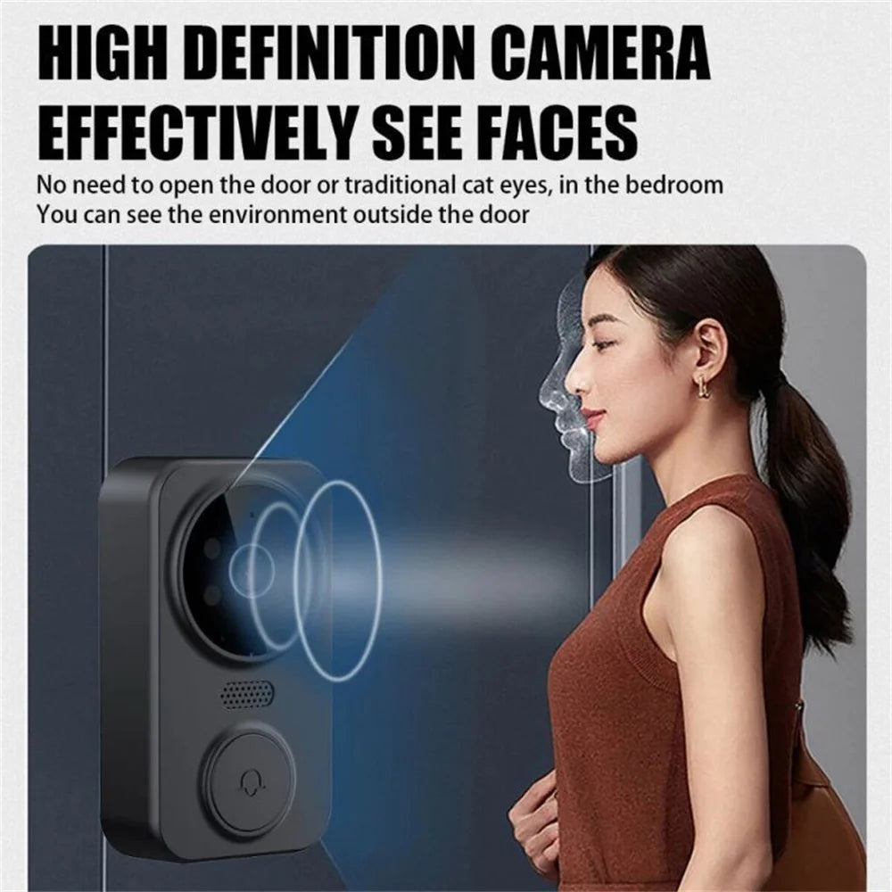 Wireless Video Doorbell Camera Bundle Smart Security with Night Vision 2.4G WiFi HD Motion Detection Cloud Storage