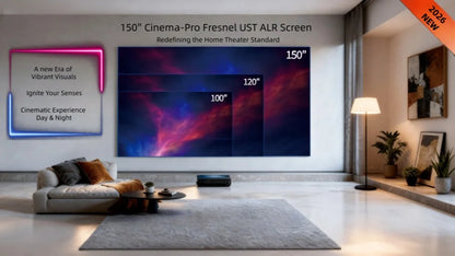 F16UST New Gen Cinema-Pro Fresnel PET ALR Projection Screen for UST Laser Projector Fixed Frame Screen 16:9 8K UHD
