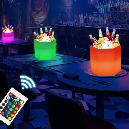 LED Solar Energy Luminous Bar Bucket Ice KTV Remote Control Outdoor Beer Bucket Champagne Waterproof Colorful Buckets Bar Tools