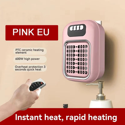 Portable Heater Electric Heater Plug in Wall Room Heater Radiator Remote Warmer Machine Muted for Bedroom Bathroom Office